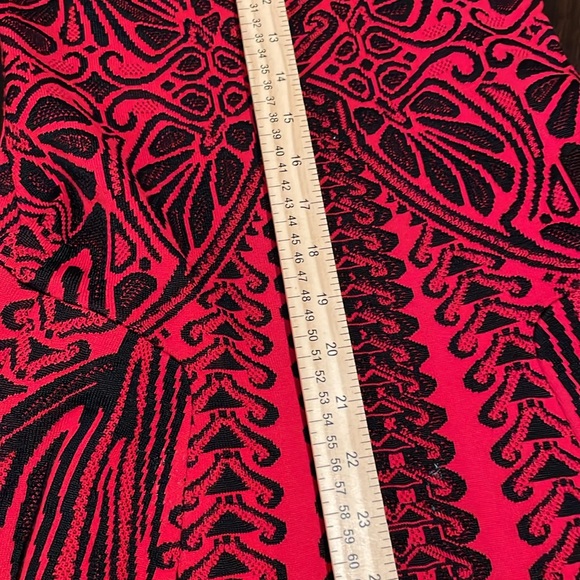 RVN Red and Black Abstract Fit and Flare Dress, Size Small - Picture 14 of 15